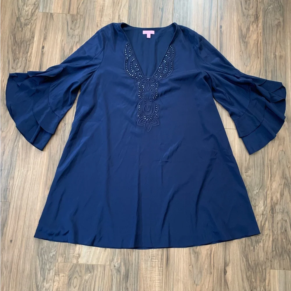 Lilly Pulitzer Tatiana embellished silk dress size XL - Picture 2 of 5